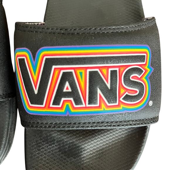 NWT Vans La Costa Slide Sandal Black Rainbow Pride Logo: Men's Size 5 - Picture 2 of 5